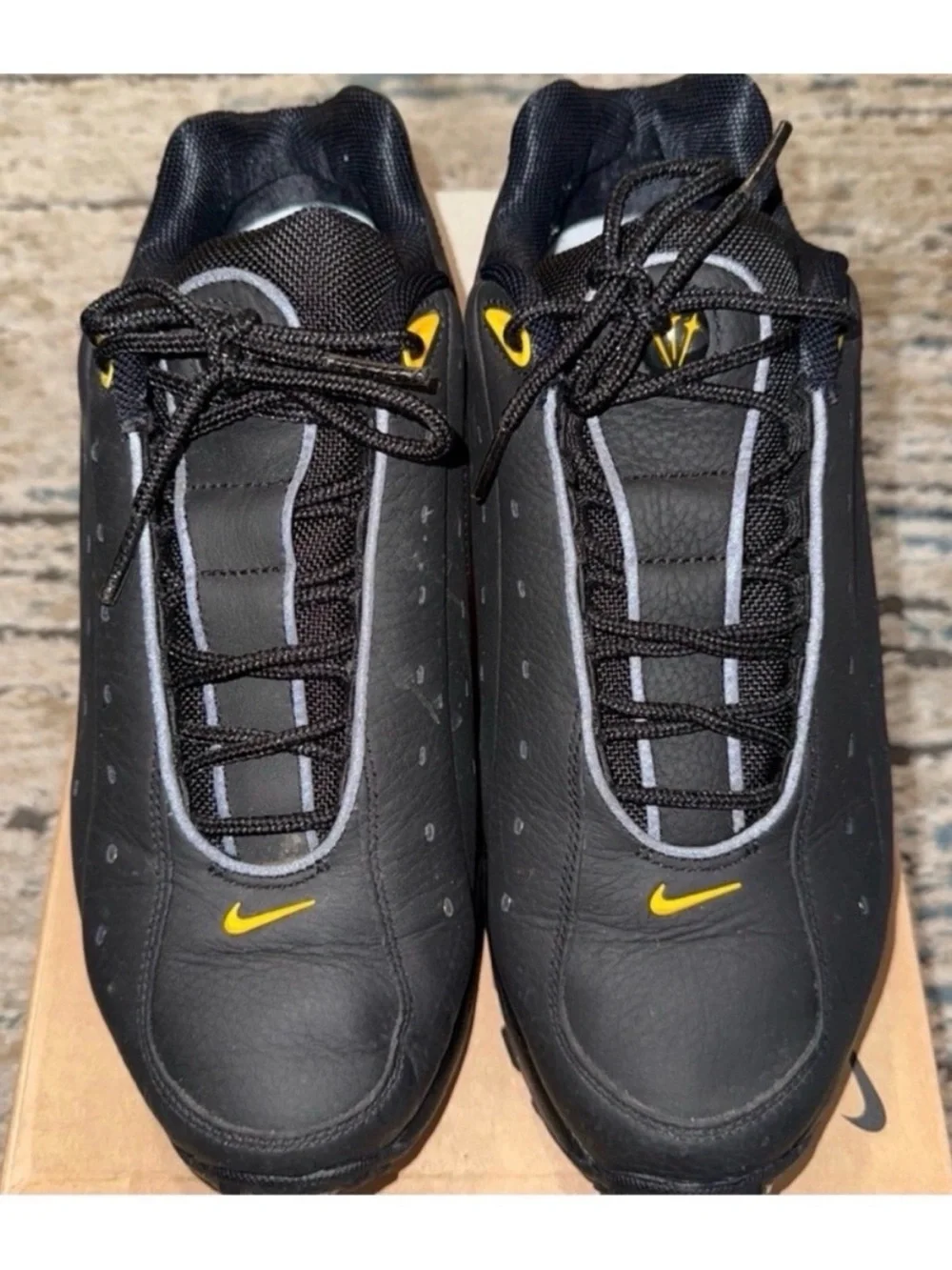 Nike Black and Yellow Men's Nocta Hot Step Air Terra Sneakers